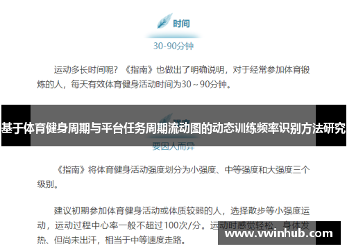 基于体育健身周期与平台任务周期流动图的动态训练频率识别方法研究