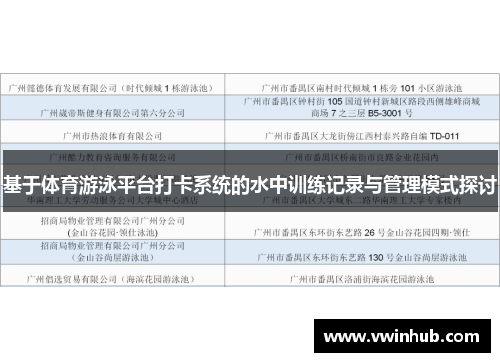 基于体育游泳平台打卡系统的水中训练记录与管理模式探讨